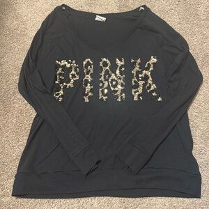 Pink bling long sleeve shirt